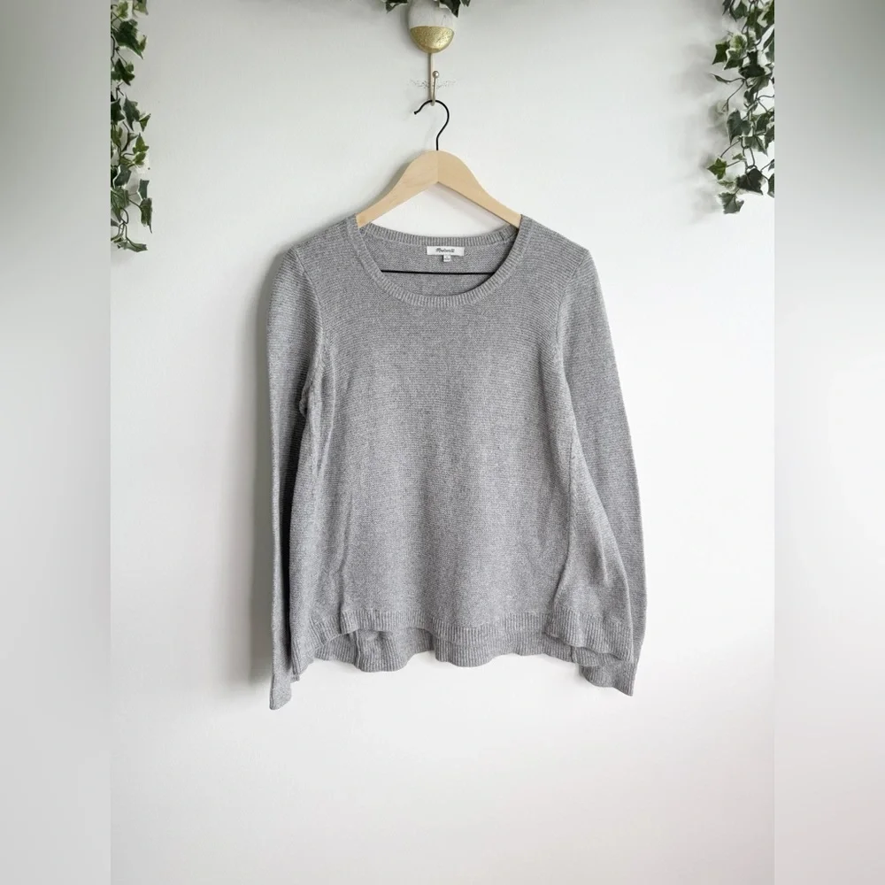 MADEWELL Riverside Texture Sweater in Marled Stone Size Large
